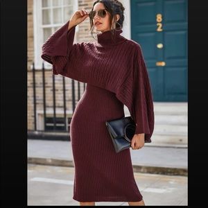 Brand new SHEIN turtleneck cable kit top and cami sweater dress